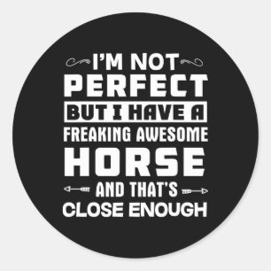 Sticker Rond Équitation - Équitation Rider Drôle Cheval