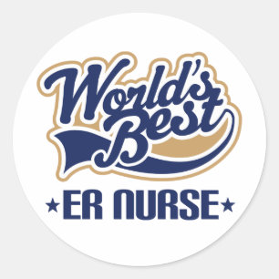 Sticker Rond Er infirmière cadeau