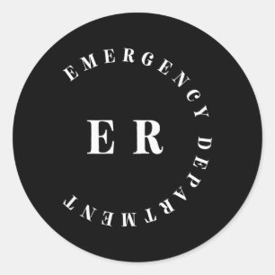 Sticker Rond Er Infirmière Service D'Urgence Salle D'Urgence So