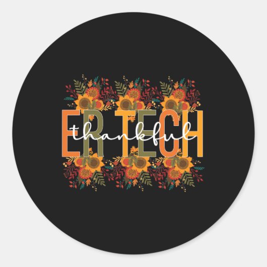 Sticker Rond Er Tech Thanksgiving Emergency Room Tech Er Tech 1 (Devant)