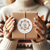 Sticker Rond Érable de Thanksgiving cadre Feuilles automne