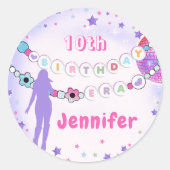 Sticker Rond Eras Anniversaire Fête d'amitié Bracelet (Devant)