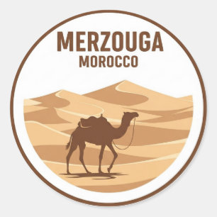 Sticker Rond Erg Chebbi Merzouga Maroc Voyage