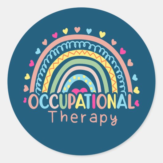 Sticker Rond Ergothérapie Rainbow OT Therapist Inspire (Devant)