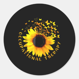 Sticker Rond Ergothérapie Tournesol Thérapeute Ot Instantané