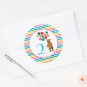Sticker Rond Eric Carle | Anniversaire de Beary Rainbow (Enveloppe)