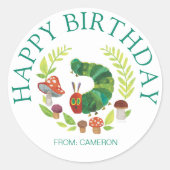 Sticker Rond Eric Carle | Balise cadeau d'anniversaire heureuse (Devant)