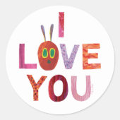 Sticker Rond Eric Carle | Caterpillar I Love You (Devant)