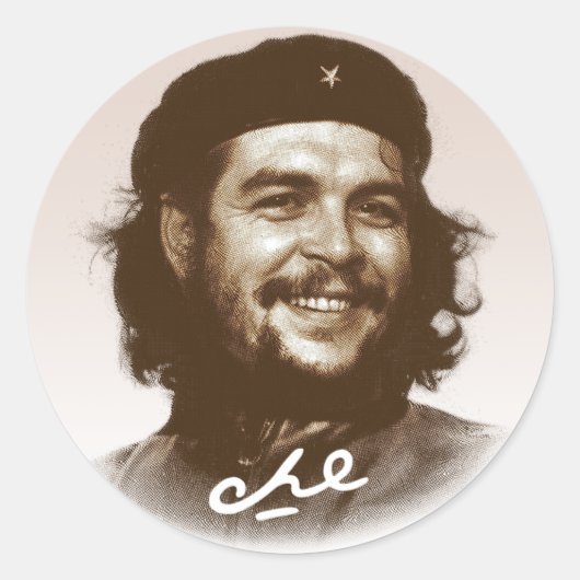 Sticker Rond Ernesto Che Guevara Smile (Devant)