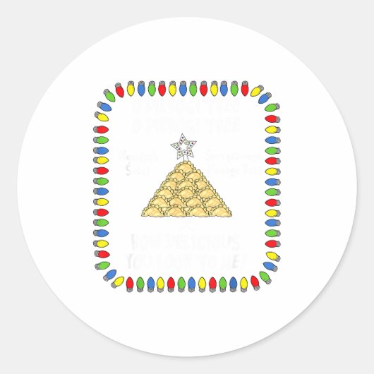 Sticker Rond Erogi Christmas Tree _ Lish Holiday Lights Funny F (Devant)