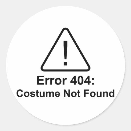 Sticker Rond Erreur 404 Costume Halloween introuvable (Devant)