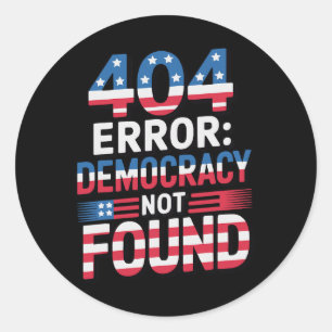Sticker Rond Erreur 404 drôle Technologie informatique États-Un