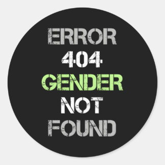 Sticker Rond Erreur 404 Genre introuvable Indicateur de fierté