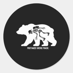 Sticker Rond Erreurs Furent Comises Randonnée Camping Ours Sque