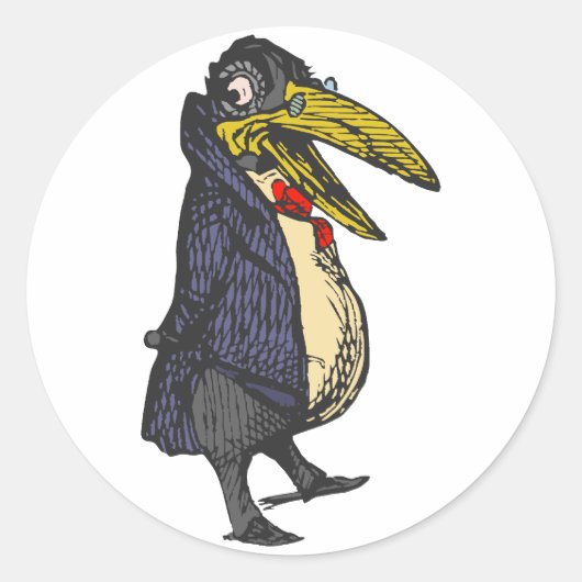 Sticker Rond érudit rabe academic raven (Devant)