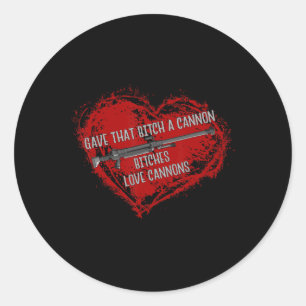 Sticker Rond Es Love Cannons Funny Adulte Mème Gamer Anime