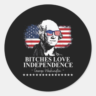 Sticker Rond Es Love Independence George Washington 4 juillet