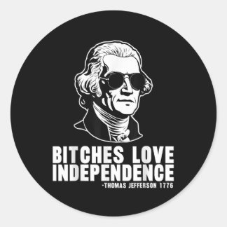 Sticker Rond Es Love Independence Thomas Jefferson Joyeux 4ème 