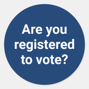 Sticker Rond Es-tu inscrit pour voter ? coutume blanc marine bl