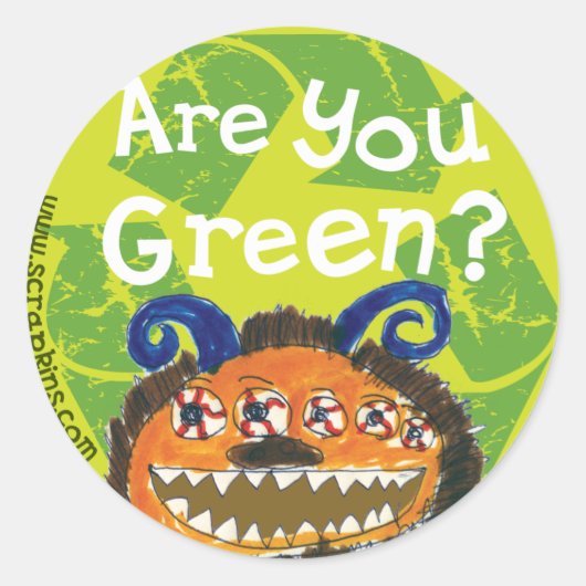 Sticker Rond Es-Tu Vert ? (Devant)