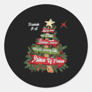 Sticker Rond Ésaïe 9_6 Et Il Sera Appelé Jésus Arbre De Noël C