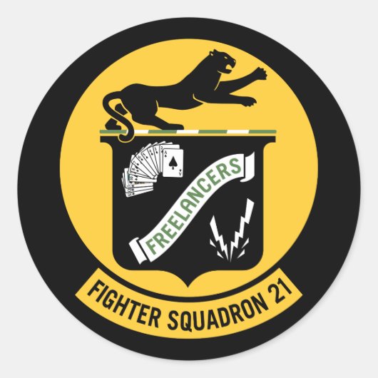 Sticker Rond Escadron de chasseurs Vingt et un VF-21 (Devant)