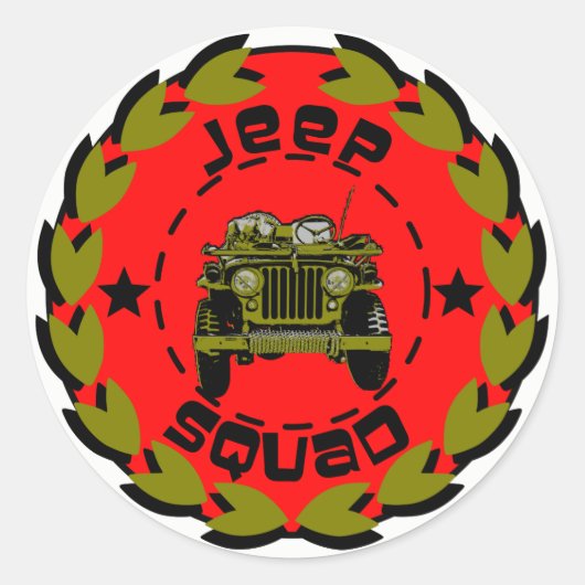 Sticker Rond Escadron de Jeep (Devant)