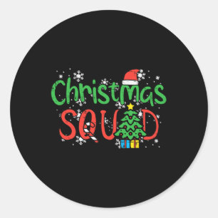 Sticker Rond Escadron de Noël Famille Noël Équipage Hommes Femm