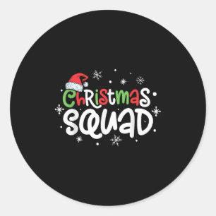Sticker Rond Escadron de Noël Père Noël Famille Correspondant P
