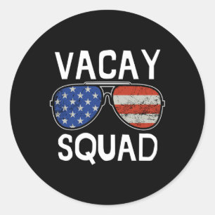 Sticker Rond Escadron Vacay Vacances été Famille Amis Voyage Ma