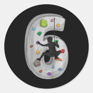 Sticker Rond Escalade à 6 ans pour un 6ème anniversaire d'avent