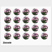 Sticker Rond Escalade Clematis Fleurs de printemps violettes (Feuille)