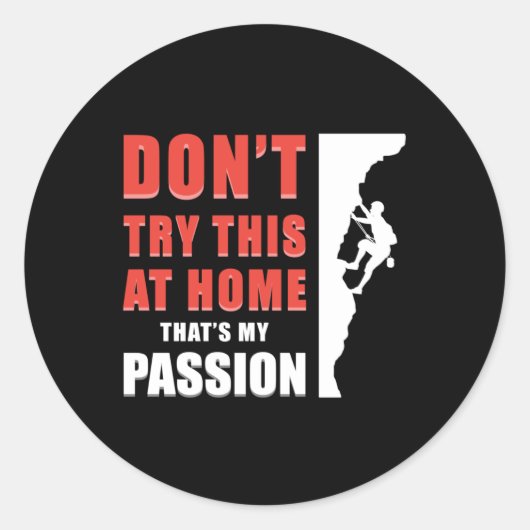 Sticker Rond Escalade Climber Rock Mountains Climat Cadeau Idée (Devant)