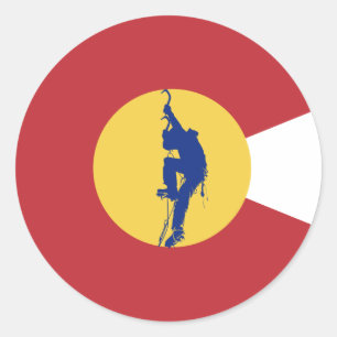 Sticker Rond Escalade de glace du Colorado