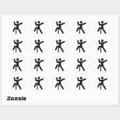 Sticker Rond escalade de l'icône du grimpeur noir (Feuille)