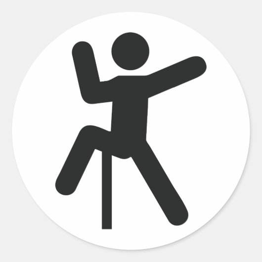 Sticker Rond escalade de l'icône du grimpeur noir (Devant)