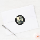 Sticker Rond Escalade de rochers post apocalyptique Pollution e (Enveloppe)