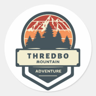 Sticker Rond Escalade et randonnée du sommet de la montagne de