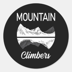 Sticker Rond Escalade Rock Mountains Randonnée Climber Idée cad
