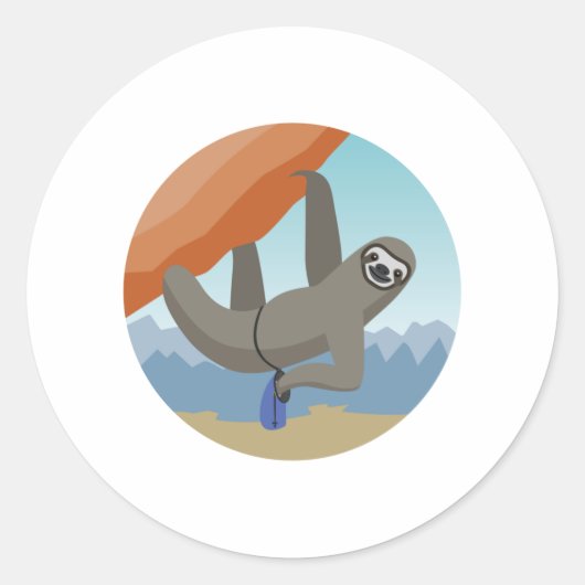 Sticker Rond Escalade Rock Sloth Red Rocks (Devant)