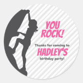 Sticker Rond Escalade rose Rock Anniversaire | Escalade rocheus (Devant)