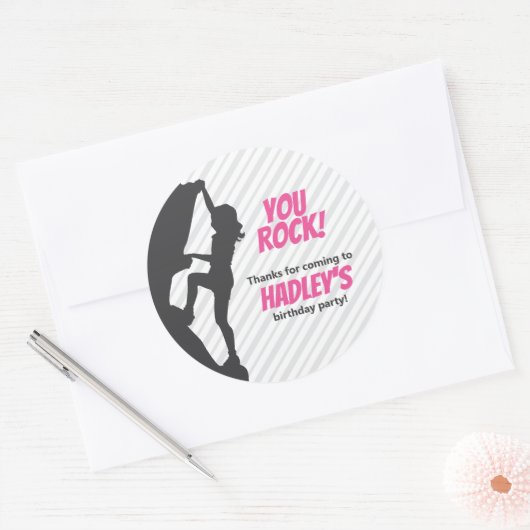Sticker Rond Escalade rose Rock Anniversaire | Escalade rocheus (Enveloppe)