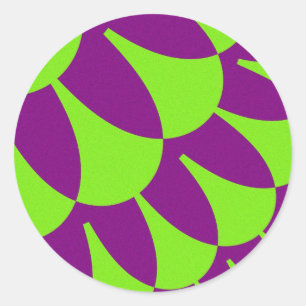 Sticker Rond Escales vertes et violettes