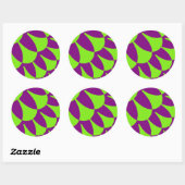 Sticker Rond Escales vertes et violettes (Feuille)