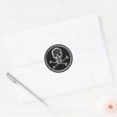 STICKER ROND ESCALIER DE CHROME ET CROSSBONNES (Enveloppe)