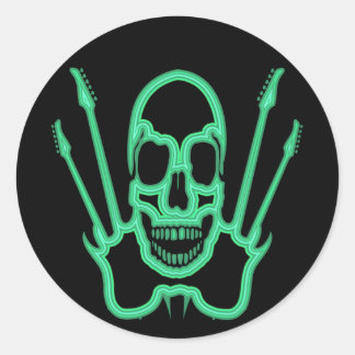 STICKER ROND ESCALIER VERT ET GUITARS