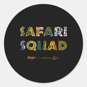 Sticker Rond Escapade safari vacances d'été en famille africain