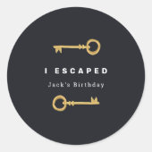 Sticker Rond Escape Room Party Favoriser (Devant)