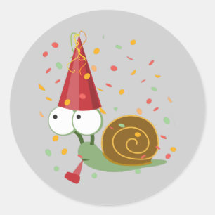 Sticker Rond Escargot de partie de confettis
