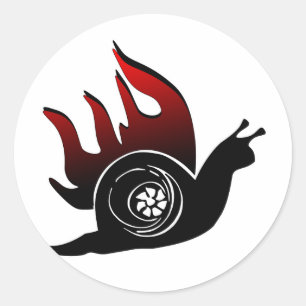 Sticker Rond Escargot de poussée